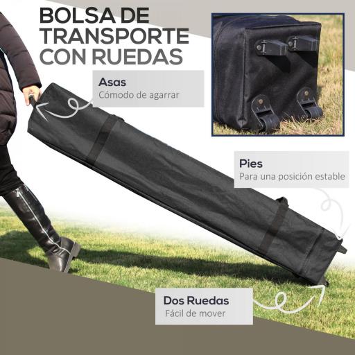 Carpa Plegable Pop-up con Altura Ajustable Protección UV50+ Doble Techo y Mosquiteras 4x4x2,8 m Crema [5]