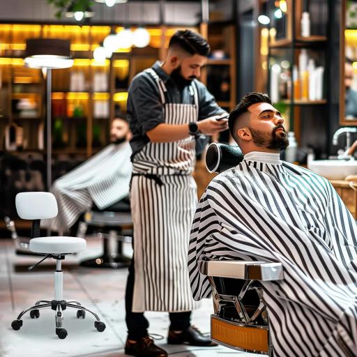 Taburete Giratorio con Respaldo y Ruedas Altura Regulable para Salones de Belleza Estudio de Tatuajes Blanco [4]