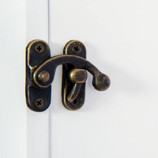 Espejo Joyero Colgante de Pared Armario de Joyería Organizador de Joyas con Ganchos y Ranuras para Collares para Dormitorio Salón 37x9,5x112 cm Blanco [4]