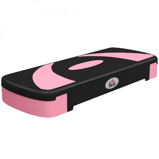 Step de Aeróbic para Fitness Antideslizante con Altura Regulable 3 Niveles de 10/15/20 cm Carga 150 kg 80x31x20 cm Rosa [7]