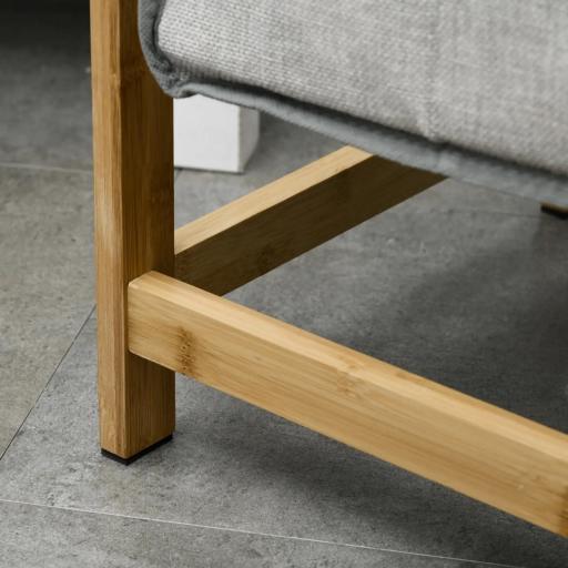 Cesto de la Ropa Sucia de Bambú con 2 Bolsas Extraíbles y Estante Carga 20kg 2x40,6L 64x33x73 cm Natural [3]