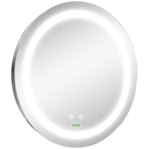 Espejo de Baño con Luz LED Táctil Función de Memoria Brillo y Color Ajustable y Antivaho Ø50x4,6 cm Plata [9]