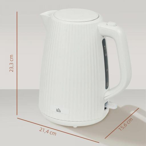 Hervidor Eléctrico 1,7L 2200W con Filtro Antical Desmontable Apagado Automático Base Giratoria 360° Crema [1]