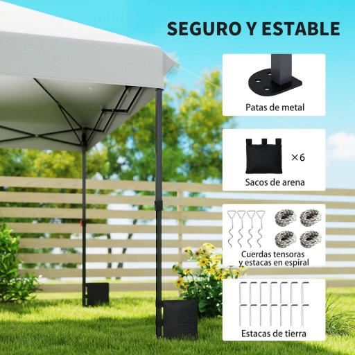 Carpa Plegable 6x3 m Pop-up Altura Ajustable 3 Niveles UPF50+ Bloqueo Central Sacos de Arena Bolsa con Ruedas Plateado [3]