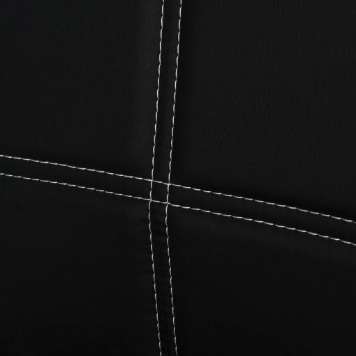 Conjunto de Comedor de Mesa y 4 Sillas 5 Piezas Mesa Rectangular de Vidrio Templado y Sillas Tapizadas en PU Negro [7]