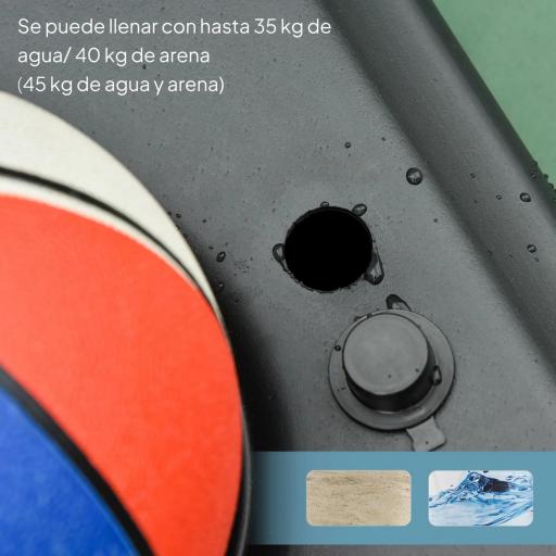 Canasta de Baloncesto para Exterior Altura Ajustable 160-210 cm con Ruedas y Base Rellenable 76x48x254 cm Negro [3]