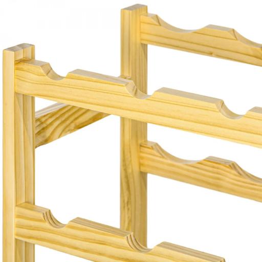 Botellero de Madera para 42 Botellas Botellero para Vino de 7 Niveles 63x25x102 cm Natural [6]