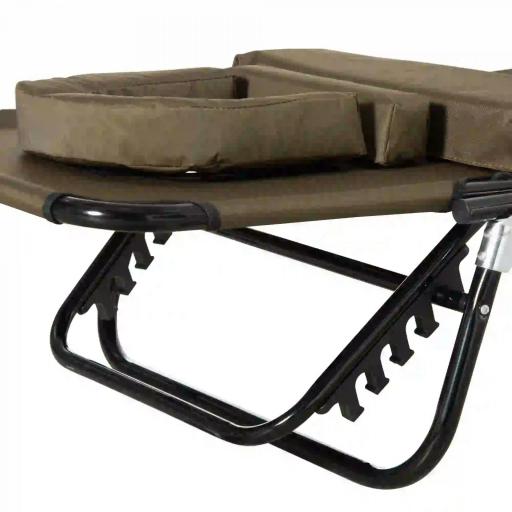 Tumbona Plegable con Respaldo Regulable 4 Posiciones con Orificio de Lectura Almohada Tela Oxford 190x56x28 cm Marrón [7]