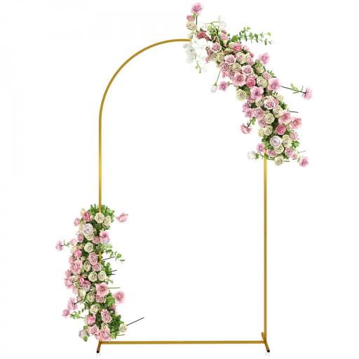 Arco de Jardín de Metal para Rosas Arco de Boda con Recubrimiento en Polvo para Decoración 120x40x220 cm Dorado [8]