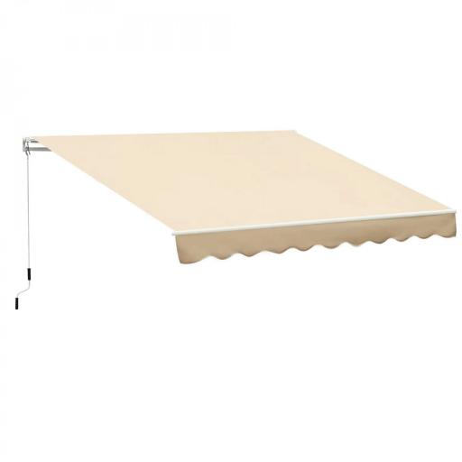 Toldo de Pared con Brazo Articulado y Manivela Marco Resistente de Aluminio y Cubierta de Poliéster 295x245 cm Beige [9]