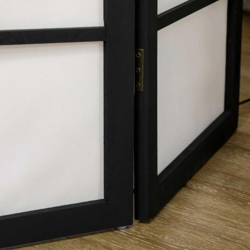 Biombo de 3 Paneles Divisor de Habitación Plegable 120x170 cm Separador de Ambientes para Oficina Salón Negro y Blanco [7]