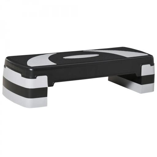 Step de Aeróbic, Step para Fitness Antideslizante con Altura Regulable 3 Niveles de 10/15/20 cm, Tabla Plataforma Stepper para Ejercicio en Casa Gimnasia, Carga 150 kg 80x31x20 cm, Gris [8]