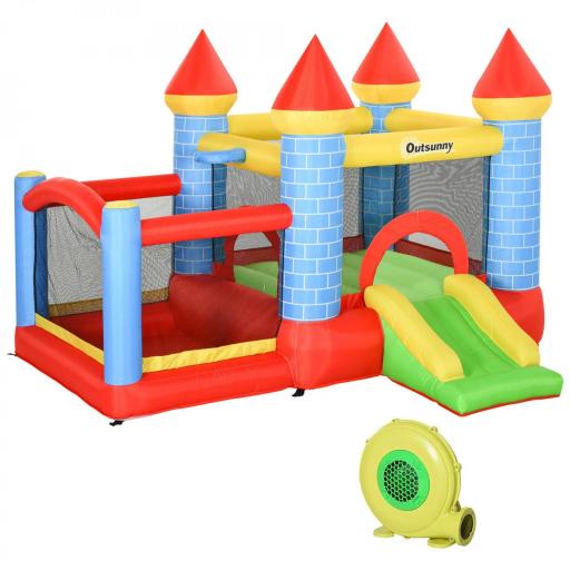 Castillo Hinchable para Niños con Tobogán Cama de Salto Inflador y Bolsa de Transporte para Interior y Exterior 280x260x210 cm Multicolor [9]