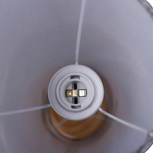 Lámpara de Pie Lámpara de Salón con Casquillo Máx. 40 W E27 Pantalla de Lino y Marco de Metal Ø15x120 cm Gris [3]