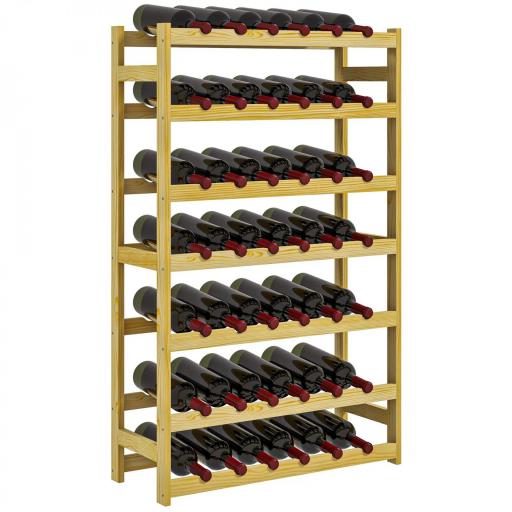 Botellero de Madera para 42 Botellas Botellero para Vino de 7 Niveles 63x25x102 cm Natural [9]