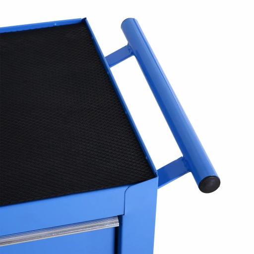 Carro Caja de Herramientas Taller Movil con 5 Cajones 4 Ruedas Chapa de Acero Azul [7]