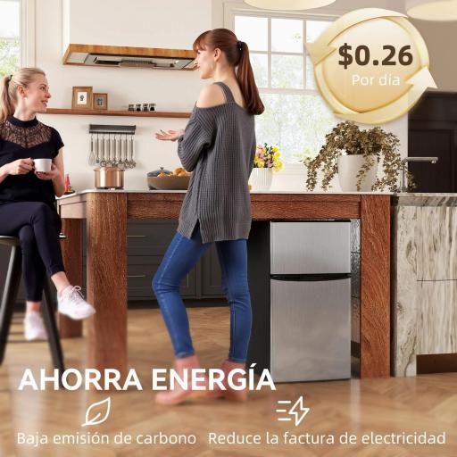 Mini Nevera Silenciosa 88 L Clase E Bajo Encimera Temperatura Regulable 5 Niveles Puerta Reversible Luz Interior Negro [2]