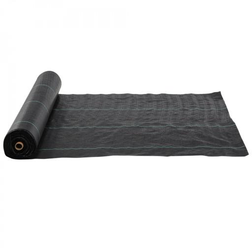 Malla Geotextil 2x100 m Malla de Jardín contra Malas Hierbas 60 g/m² Rollo de Malla Antimaleza Negro [8]