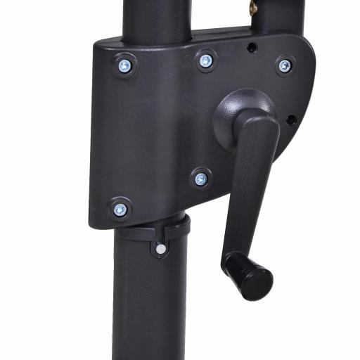 Sombrilla Doble de 270x445x260 cm Parasol Grande Inclinable con Manivela para Abrir y Cerrar Fácil Color Gris [5]