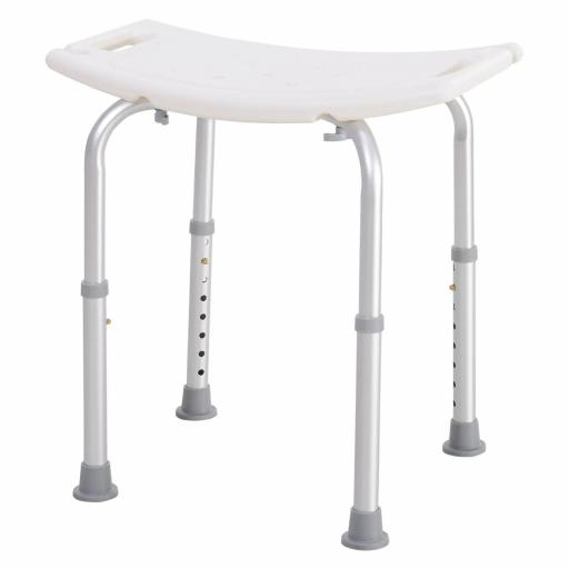 Taburete de Ducha Silla Baño Ortopedica 8 Posiciones Altura Regulable con Tapones de Goma Antideslizantes [9]