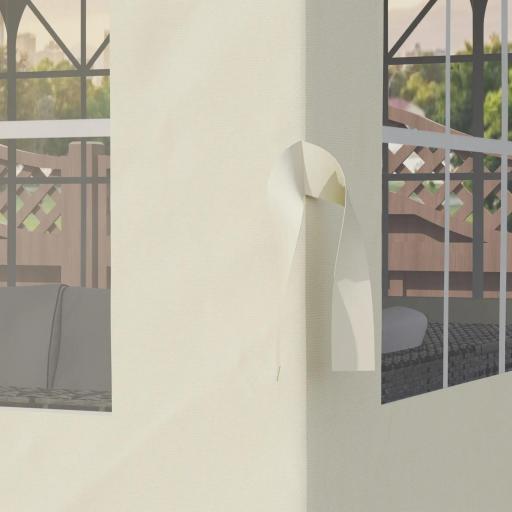 Paredes Laterales de Sustitución para Pérgola 3x3 m con Protección UV Ventanas Transparentes y Cortinas Ajustables Crema [6]