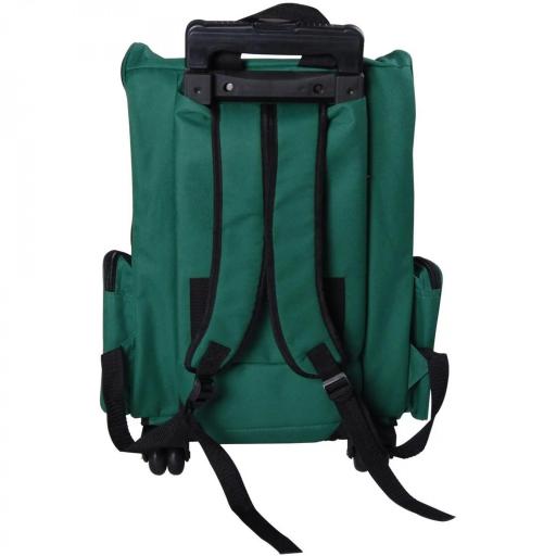 Transportín 2 en 1 para Mascotas Mochila o Carrito de Viaje para Perro y Gato con 2 Ruedas con Asa retráctil de Aluminio y Bolsillos 42x25x55 cm Verde [8]