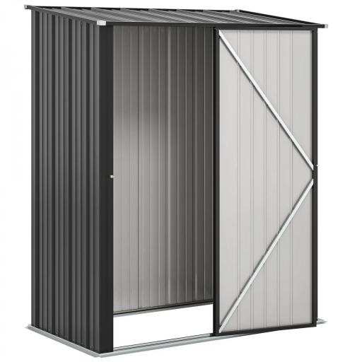 Cobertizo de Jardín Exterior 1,34 m² 161,5x94,5x196 cm con Puerta y Cerradura para Almacenamiento de Herramientas Negro [8]