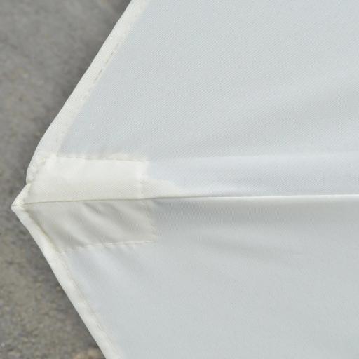 Sombrilla Doble con 48 Luces LED 4,5x2,65 m Manivela Protección Solar para Terraza Jardín Piscina Crema [4]