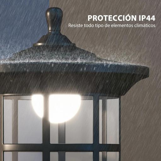  2 Luces Solares Exterior con Panel Solar Encendido Automático y Marco de Acero Inoxidable Impermeable IP44 Negro [5]