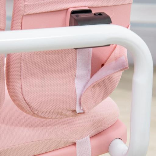 Pupitre Infantil Altura Ajustable con 1 Cajón 1 Estante y Tablero de Mesa Inclinable 80x52x88-109 cm Rosa y Blanco [6]