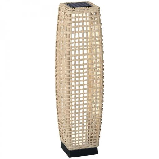 Lámpara Solar de Jardín de Ratán Sintético con Luces LED Encendido/Apagado Automático 21x21x78 cm Natural [8]