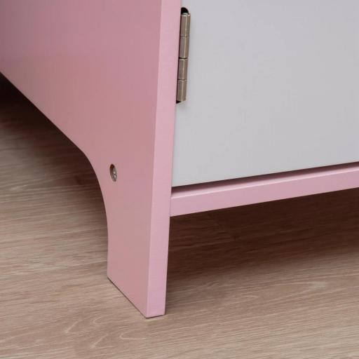 Escritorio Infantil de Madera con Silla y Mesa con Organizador y Pizarra Blanca para +5 Años 90x45x85 cm Rosa  [8]