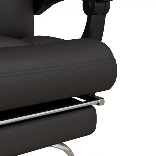 Silla de Oficina con 6 Puntos de Masaje Silla de Escritorio Reclinable de PU con Control Remoto 63x57x118-126 cm Marrón [7]