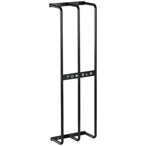 Toallero de Pared con 3 Barras y Marco de Metal Soporte de Toallas para Hotel 21x12x74 cm Negro [8]