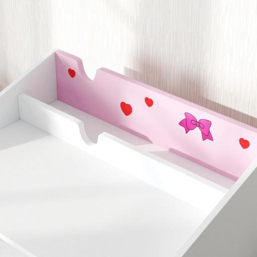 Juego de Escritorio y Silla para Niños de +3 Años con Cajón Extraíble y Compartimento Rosa y Blanco [4]