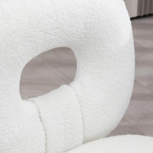 Silla Infantil de Borreguito con Asiento Ajustable en Altura y Respaldo en Forma de Oso Carga 120 kg Blanco [9]