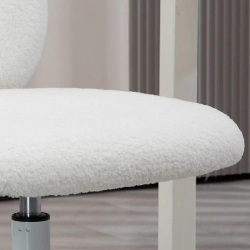 Silla Infantil de Borreguito con Asiento Ajustable en Altura y Respaldo en Forma de Oso Carga 120 kg Blanco [4]