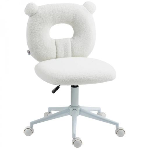 Silla Infantil de Borreguito con Asiento Ajustable en Altura y Respaldo en Forma de Oso Carga 120 kg Blanco [7]