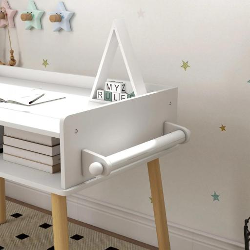 Juego de Mesa y Silla Infantil Mesa para Niños con Tablero de Bloques de Construcción y Rollo de Papel Blanco [1]