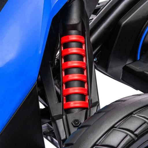 Kart Coche Eléctrico Infantil 12V de 3 a 8 Años Velocidad 3-5km/h y Cinturón de Seguridad 100x58x58,5cm Azul [2]