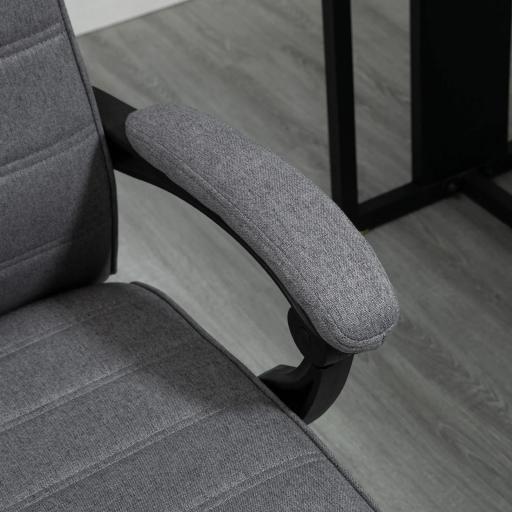 Silla de Oficina Reclinable con Altura Ajustable Reposabrazos y Reposapiés Retráctil 68x67x106-114 cm Gris [7]