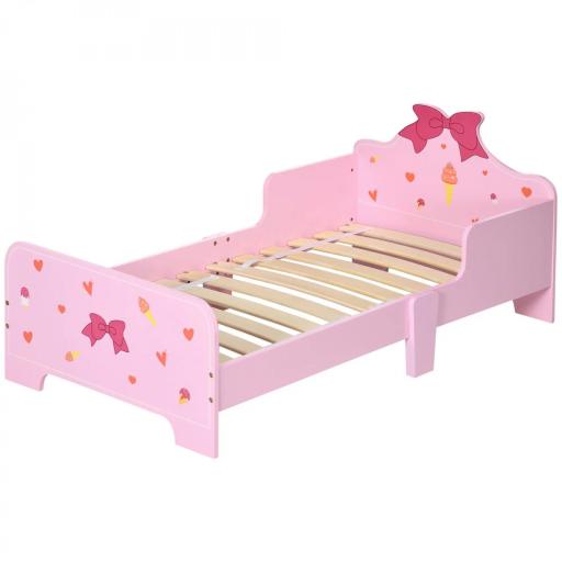 Cama Infantil para Niños de 3-6 Años Cama de Madera con Laterales de Protección Carga Máx. 80kg 143x74x59cm Rosa [9]