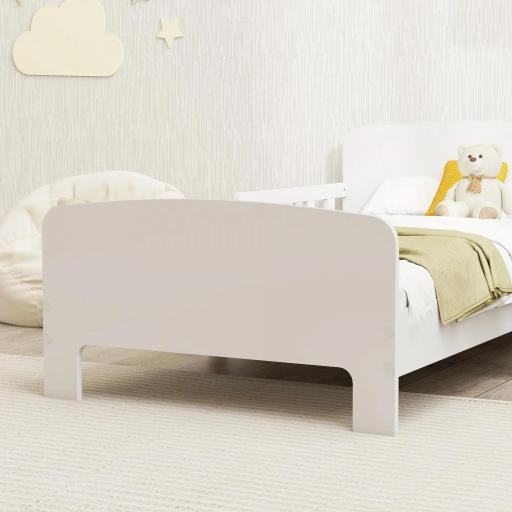 Cama infantil 70x140 cm cama para niños con barrera anticaídas y somier para niños y niñas de 3-8 años blanco [7]
