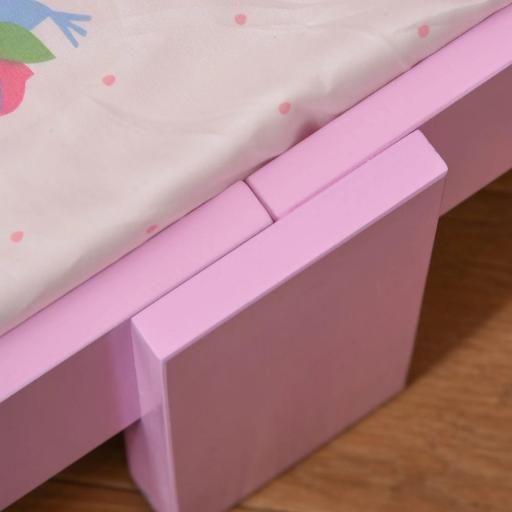 Cama Infantil para +3 Años Cama para Niños de Madera con Barreras de Protección Carga Máx. 50 kg 143x73x60 cm Rosa [7]