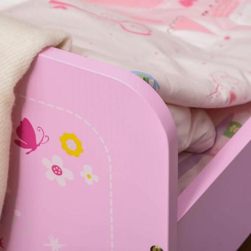 Cama Infantil para +3 Años Cama para Niños de Madera con Barreras de Protección Carga Máx. 50 kg 143x73x60 cm Rosa [9]
