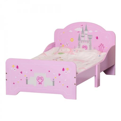 Cama Infantil para +3 Años Cama para Niños de Madera con Barreras de Protección Carga Máx. 50 kg 143x73x60 cm Rosa [6]