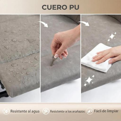 Sillón Relax Reclinable Eléctrico Levanta Personas de Cuero PU Control Remoto Asiento con Resorte Reposapiés Gris [4]