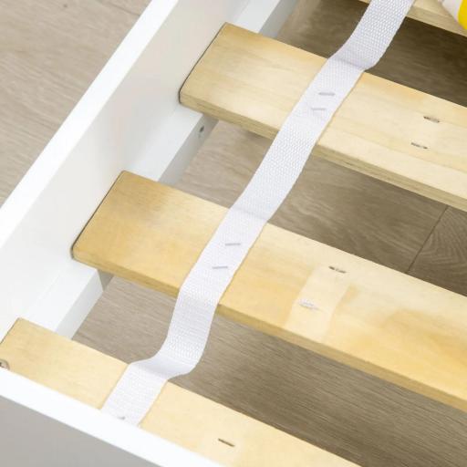 Cama para niños - estructura lecho con cabeza de cama casa y somier de lamas incluido - 90x190 cm - pino macizo Blanco [2]