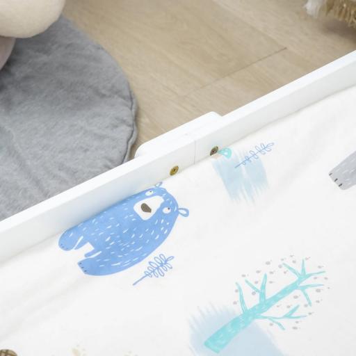 Cama para niños - estructura lecho con cabeza de cama casa y somier de lamas incluido - 90x190 cm - pino macizo Blanco [4]