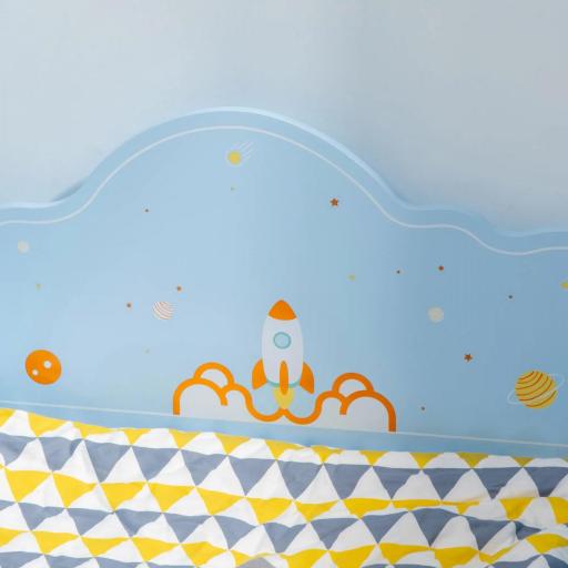 Cama Infantil para Niños de 3-6 Años Cama de Madera con Laterales de Protección Carga Máx. 80kg 143x74x59cm Azul [6]